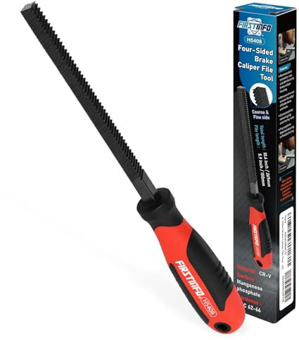 FIRSTINFO H5408 | Vierseitige Bremssattelfeile aus CR-V Stahl | Grobe und Feine Zahnung für Reinigung und Nachbearbeitung
