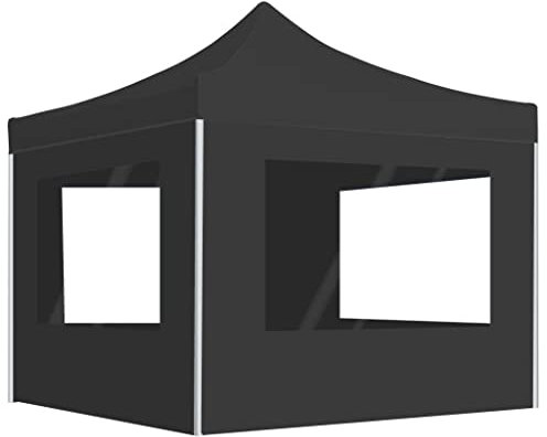 Tidyard Profi-Partyzelt Faltbar mit Wänden Gartenpavillon Pavillon Gartenzelt Festzelt Aluminium 2×2m Anthrazit
