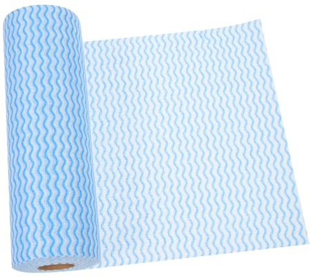 BCOATH Paños de Cocina Desechables 50 Piezas Gruesos Azul Viscosa | Poliéster No Tejido, Fuerte Detergencia, Uso Cómodo, para Ventanas y Paredes