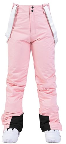 HOTIAN Damen Skihose Hosenträgerhose Snowboardhose Damen Winter Warm Wasserdicht Winddicht Abnehmbare Skilanglaufhose Thermohose Wanderhose