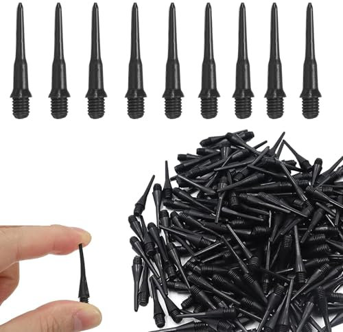 HAYGEM 200 Piezas Dardos Punta de Plastico 2BA，Calibre 4.5 mm, Puntas Dardos Plastico de Nailon Seguras para los Niños, Puntas Dardos de Recambio para Dardos Blandos y Electrónicos