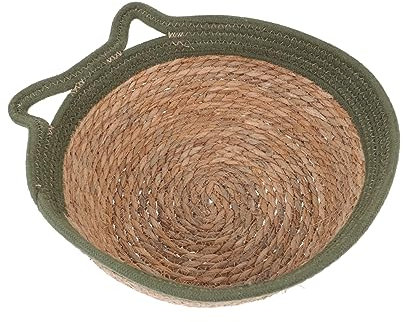 BESPORTBLE 1stück Katzenbett Hochwertigem Naturstroh Für Sommer Bequemes Nest Für Katzen Attraktives Design Mit Katzenohren Für Haustierliebe