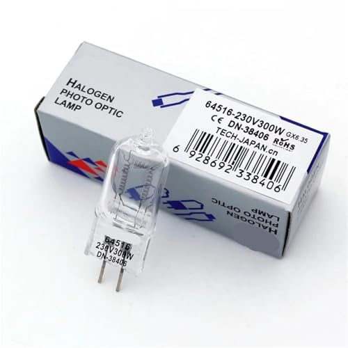 Wikene DN-38406 230V 240V 300W 64516 CP97 220V300W 230V300W 240V300W GX6.35 Bulb Video Light lamp Replace(1 Piece)