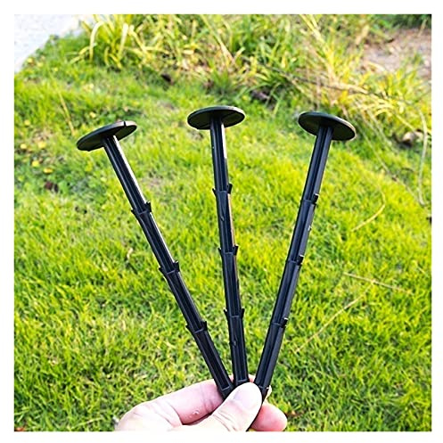100 Pcs Piquet de Fixation pour Toile de Paillage Tente Jardin Sardines Piquet en Plastique Bordure pour Geotextile Anti Repousse Bache Mauvaise Herbe Agrafes Paillage (Color : Black Size :