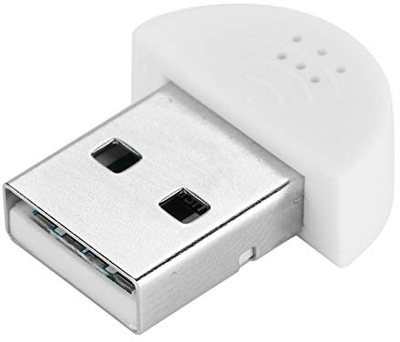 Keenso Mini Micrófono Reducción de Ruido de Alta Fidelidad Micrófono USB 2.0 para PC portátiles/Escritorio: para Software Reconocimiento Skype/Voice: Enchufar y Jugar (White)