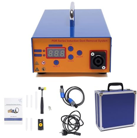 pochcicou Riscaldamento magnetico a induzione, 1380 W, strumento di rigonfiamento a induzione, con cassetta degli attrezzi, potenza regolabile, macchina per riscaldamento a induzione per officine