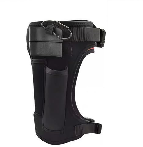 Supporto per coltelli in neoprene, elastico regolabile, per immersioni subacquee e coltelli, fodero per coscia, con 2 tasche, per escursionismo, rafting, canottaggio, pesca, snorkeling (nero)