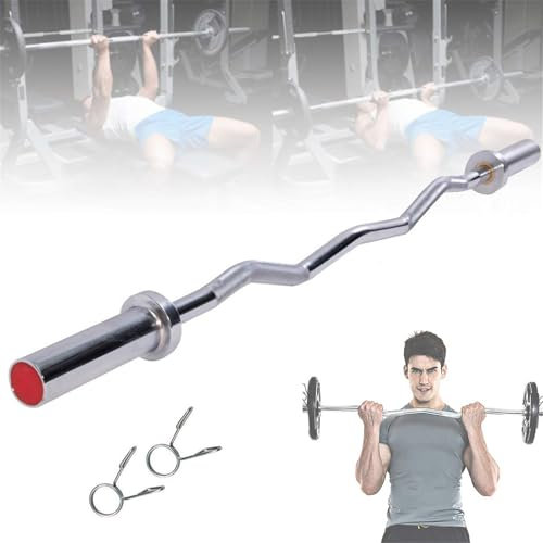 Olympisches Langhantel- und EZ-Curl-Stangen-Set für Gewichtheben und Krafttraining, inklusive Federverschlüssen für sicheren Halt bei Bizeps-Curls und Workouts