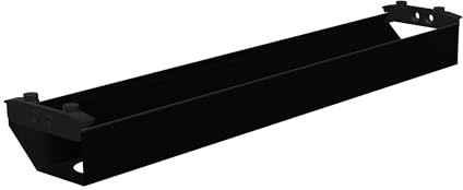 ASSMANN Kabelkanal Schreibtisch, 88x16x10cm, aufklappbare Kabelwanne | Kabelmanagement unter der Tischplatte, Kabelführung aus Stahl, für Büro & Homeoffice, einfache Montage mit Video, Schwarz