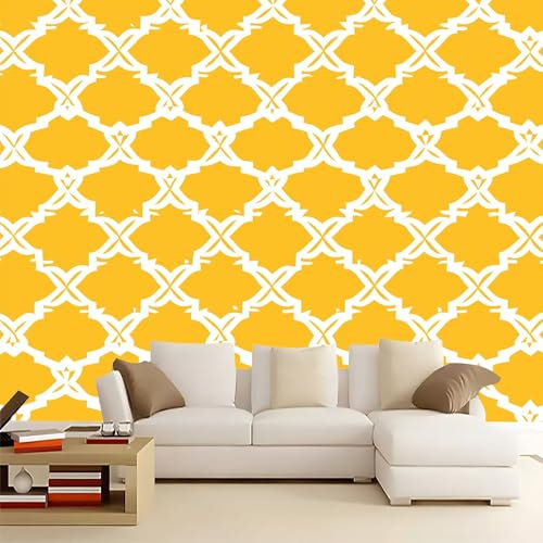 Fototapete Gelbe und weiße Geometrie 200x140 cm 3D Vliestapete Wandbild, Mustertapete Moderne Wandtapete, Wohnzimmer Schlafzimmer Kinderzimmer Büro Flur Wanddeko