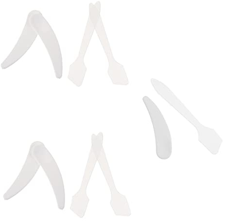 Mikikit 10 Cucharas Cosméticas para Crema Facial y Diseño de Media Luna, Material Pp Resistente y Aplicación para Cuidado Personal