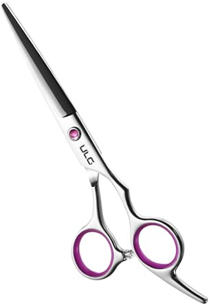 Hair Cutting Scissors, ULG Professional Hair Scissors 16.5 cm Right-Hand Razor Edge Barber Shears Salon Hair Cutting Shears Made of Japanese Stainless Steel, Hand Sharpened Pink