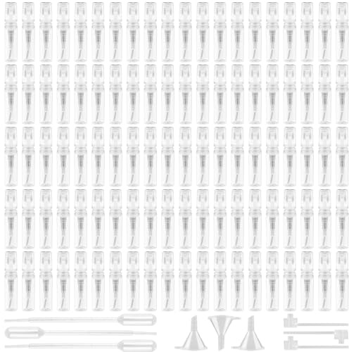 GBKDQQ 110x Parfümzerstäuber, 2ml Mini Sprühflasche Nachfüllbar, Parfüm Abfüller, Kleine Sprühflaschen zum Befüllen, Zerstäuber Parfüm mit Trichter Pipetten Presskopf