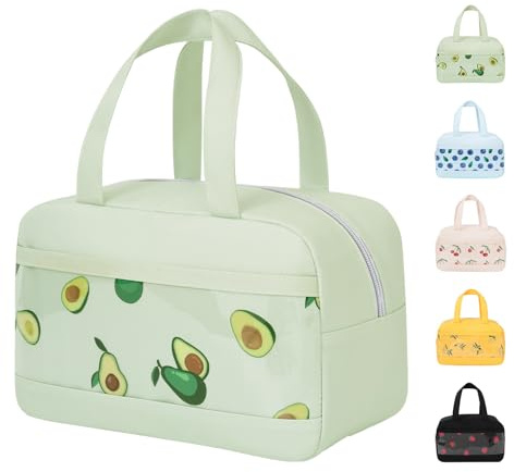 WUWYOUWL Aislado Bolsa de Almuerzo Plegable de Gran Capacidad(Verde) | Lindo, reutilizable, impermeable, portátil, mantener fresco, para adultos Estudiantes Picnic Trabajo al aire libre
