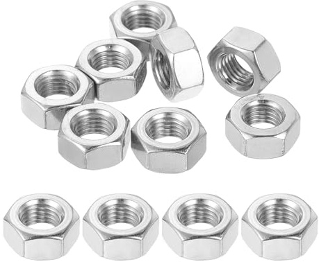 QUARKZMAN M8x1mm Sechskantmuttern 12 Stück 304 Edelstahl metrische | Feingewinde Sechskantmuttern Verbindungselemente 13mm/0,51 Breite, 6,5mm/0,26 Höhe für Maschinenbau Automobilindustrie