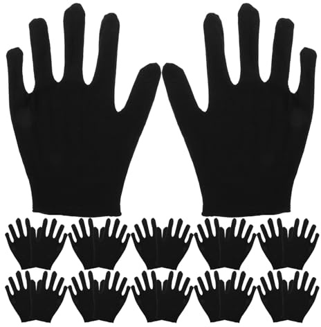 DEARMAMY 12 Paar Baumwollhandschuhe Größe L Feuchtigkeitsspendende Schutzhandschuhe für Schmuckprüfung Gartenarbeit und Industrielle Nutzung