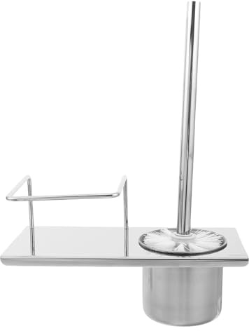 WEKAMOS Cepillo y Soporte de Acero Inoxidable para Inodoro con Estante Funcional Cepillo Colgante para Limpieza Profunda Juego Completo para Baño Moderno