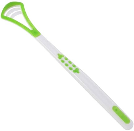 Raspador de lengua, cepillo de limpieza de lengua, herramienta raspadora para higiene bucal, cuidado bucal saludable y limpieza dental diaria, color verde