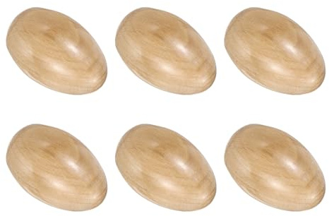 QUARKZMAN 6 Stk Holz Shaker Holz Farbe | Holz Musik Eier Hand Percussion Shaker Holz Hand Percussion Instrument, Für DIY Bemalen Musik Lernen Ostern Party Auftritt