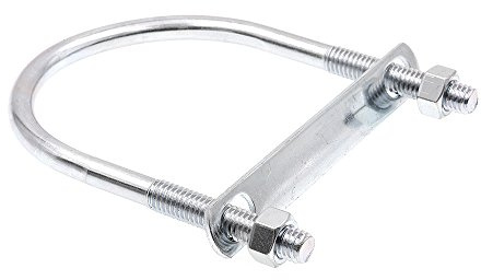 Prime-Line 9072026 U-Bolts, Round Bend, 3/8 In.-16 X 3-1/2 In. X 4-5/8 In. - for 3 In. Pipe (10 Pack), Zinc
