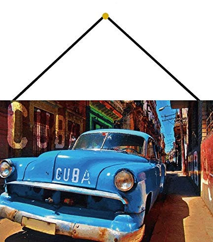 generisch Blechschild 20x30cm gewölbt mit Kordel Cuba Oldtimer Auto Car Kuba Havana Deko Geschenk Schild Oldie