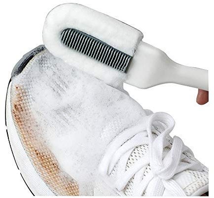 Andiker Brosse de nettoyage professionnelle multifonction à long manche pour chaussures - Outil de nettoyage à poils souples à suspendre, blanc, Taille unique