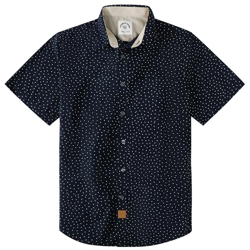Dubinik® Bambufiber, kortärmad skjorta, herr, fritidsskjorta för män, tryckknappar, cowboy vintage, västerländsk, komfort, rutig skjorta