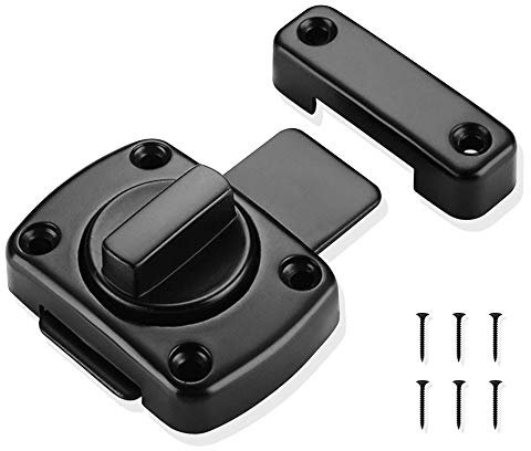 YHYX Chiavistello Scorrevole Bullone Rotante Bullone Serratura Porta Chiavistello Serratura Antifurto per Porta Serrature Porte Interne Chiavistello per Porta in Legno Serratura Bagno, Nero