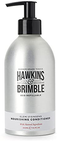 Hawkins & Brimble Spülung, umweltfreundlich, nachfüllbar für Herren, 300 ml, feuchtigkeitsspendende Haare, glättende Hilfe bei Frizz Wartung | Flasche für das Leben umweltfreundlich