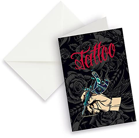 itenga DIN A4 XXL Klappkarte und Umschlag Motiv Tattoo