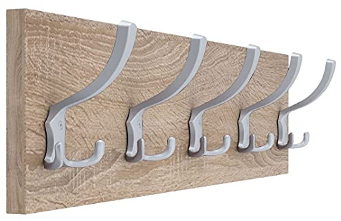 AKKE Garderobenleiste Garderobenpaneel Wandgarderobe Wandpaneel Garderobe PVC Pico 60 Sonoma/Aluminium