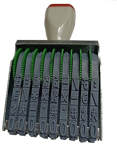 WANLIAN Timbro digitale,timbro a rullo con numero timbro con data a rullo con segno digitale personalizzato,Timbro numerico regolabile,Inchiostrazione separata,Dimensione stampa 53 x 7 mm(9cifre)