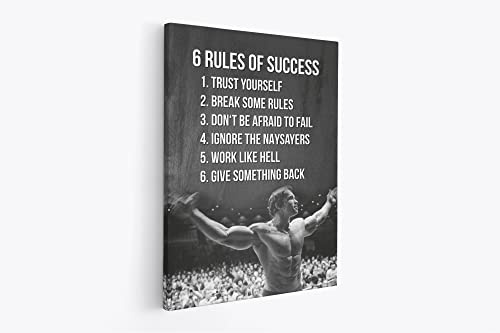 tradercat XXL Motivation-Wandbild, Arnold Schwarzenegger, Poster für Erfolg und Fitness, Leinwand komplett und aufhängefertig (60 x 80 cm), Mehrfarbig