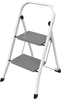 siwitec Klapptritt aus Stahl mit 2 Stufen, klappbarer Tritthocker, Klapphocker 150kg