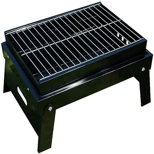 Barbecue Grill, tragbarer klappbarer Holzkohlegrill Schreibtisch Tischplatte Outdoor Edelstahl Smoker BBQ für Picknick Garten Terrasse Camping Reisen