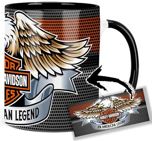 Harley Tasse Davidson A Tasse Innen & Henkel Schwarz Keramikbecher Mug