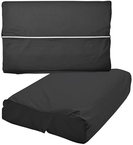 Nackenkissen Bezug 30x50 cm Schwarz Gesundheitskissen Überzug | Baumwolle Gesundheitskissen Vollschutzbezug mit Reißverschluss, Überzug für Nackenstützkissen, Universalbezug, Kissenhülle