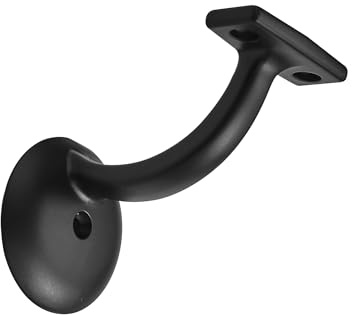 khtumeware 6 Pack Matte Black Hand Rail Bracket Heavy Duty Hardware for Stairways, Home or Office Stair Support Handrail Brackets