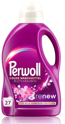 Perwoll Blütenrausch Waschmittel (27 Waschladungen), Feinwaschmittel reinigt sanft und erneuert Farben und Fasern, für alle farbigen Textilien, Color Waschmittel mit Dreifach-Renew-Technologie