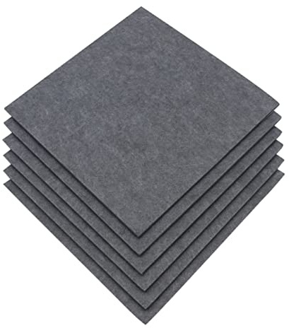 Abaodam 6pcs Felt Panel Sound Insulation Board for Home Grey for Wall Decoration and Office Soundproofing Felt Panel Board for Bedroom