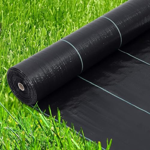 Towallmark Unkrautvlies Gartenvlies 6ft x 300ft, Premium-Unkrautschutz-Landschaftsstoff, Unkrautbekämpfungsstoff, hohe Durchlässigkeit, gut für Blumenbeete, Einfahrtsstoff, Bodendecker