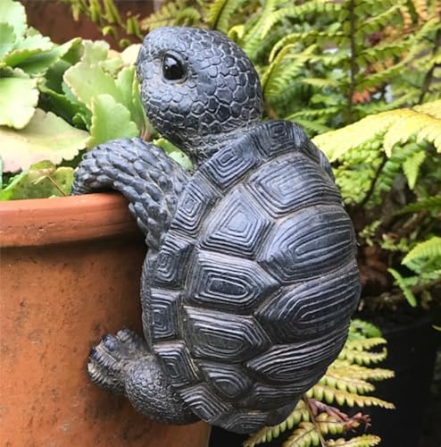 Animal Crackers Adorno para colgar macetas de tortuga, decoración muy bonita para el hogar o el jardín, gran regalo para amantes de la tortuga o la vida silvestre, en caja de regalo