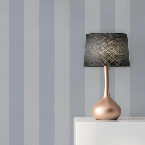 Papier peint Lio rayures & vagues M1-No.11270 | Non tissé | Bleu | Gris | Tadessi | 10,05 m x 0,53 m