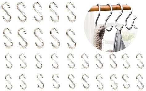 JXPXJMY 304 Gancio in Acciaio Inossidabile, Gancio a S Pesante per la Cucina e Giardino del Bagno Della Camera da Letto (30, M2+M3)