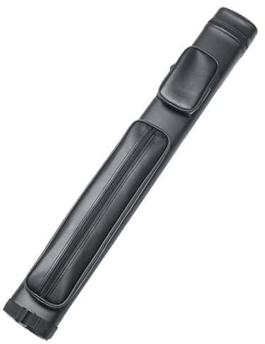 REIJAX 2 x 2 Pool-Queue-Tasche, 4 Löcher, PU-Hartschale, Tragetasche, leicht, tragbar, für 1/2 Snooker-Billardstock, Queue-Schutztasche, Aufbewahrungstasche, Billard-Zubehör, Billardtisch-Zubehör