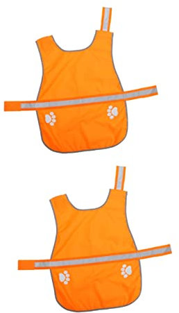 YARNOW 2St Hund reflektierende Weste Fluoreszierende Weste für Haustiere dekorative Hundebekleidung hundewarnwesten Hunde Warnweste Haustier-Hundekleidung Welpenweste Oxford-Stoff Orange