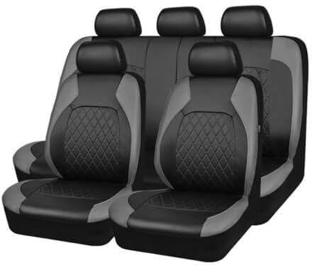 Shkalacar 9 Stück Autositzbezüge Universal, PU Leder Sitzschutz Komplettset Automobil Innenzubehör für Auto SUV Fahrzeug