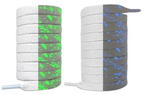 TQPUWT Lacci Scarpe Elastici Nodo, 2 paia luminoso Lacci Scarpe Elastici Nodo Lacci, Lacci Piatti Lacci Durevole di Ricambio, Lacci Elastici per Scarpe per Bambini e Adulti