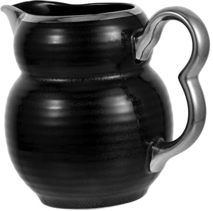 OFFSCH Jarra de Cerámica para Leche Jarra Portátil de 200 Ml con Diseño de Nubes Esmaltada en Y Dorado para Café