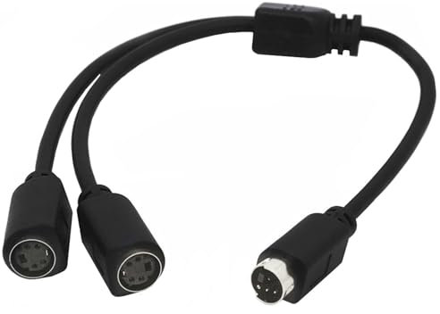 Ukbzxcmws Câble vidéo S - Adaptateur DIN 4 broches - Signal vidéo divisé mâle vers 2 prises femelles - Répartiteur en Y - Pour téléviseur, magnétoscope